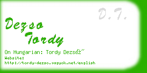 dezso tordy business card